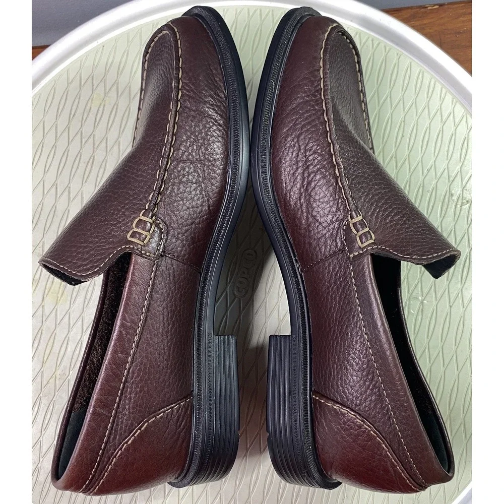 Rockport Men's Dark brown Leather Loafers Slip-On Dress Shoes Sz. 8M‎ EUC